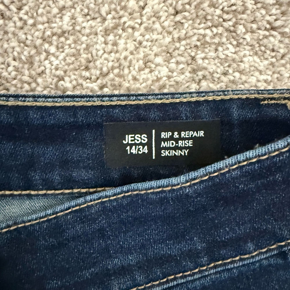 Buffalo David Bitton Dark Blue Distressed Skinny Jeans - Picture 4 of 4